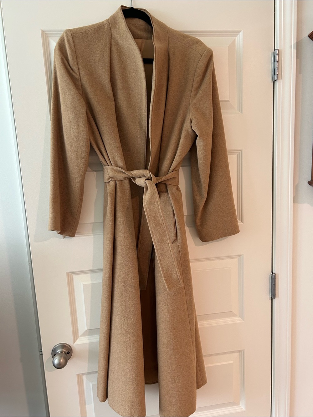 Long Camel Belted Trench Coat - Picture 2 of 9